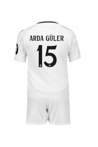 Real Madrid Arda Guler #15 Jalkapallovaatteet Lasten Kotipeliasu 2024-25 Lyhythihainen (+ Lyhyet housut)